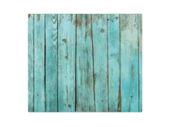 Banjado Herdabdeckplatte Glas 1 Teilig 60x52CM Schneidebrett Herdabdeckung Mit Motiv Blaues Holz< Herde|Kochfelder