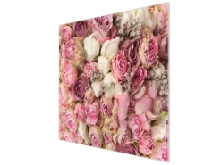 Banjado Schneidebretter|Herdabdeckungen<Herdabdeckplatte Glas 1 Teilig 60x52CM Schneidebrett Herdabdeckung Mit Motiv Strauss Rosen