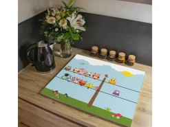 Banjado Herdabdeckplatte Glas 1 Teilig 60x52CM Schneidebrett Herdabdeckung Mit Motiv Da Wären Wir< Schneidebretter|Herdabdeckungen