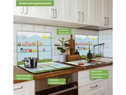 Banjado Herdabdeckplatte Glas 1 Teilig 60x52CM Schneidebrett Herdabdeckung Mit Motiv Da Wären Wir< Schneidebretter|Herdabdeckungen