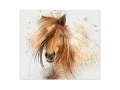 Banjado Herde|Kochfelder<Herdabdeckplatte Glas 2 Teilig Je 30x52CM Schneidebrett Herdabdeckung Mit Motiv Magic Horse