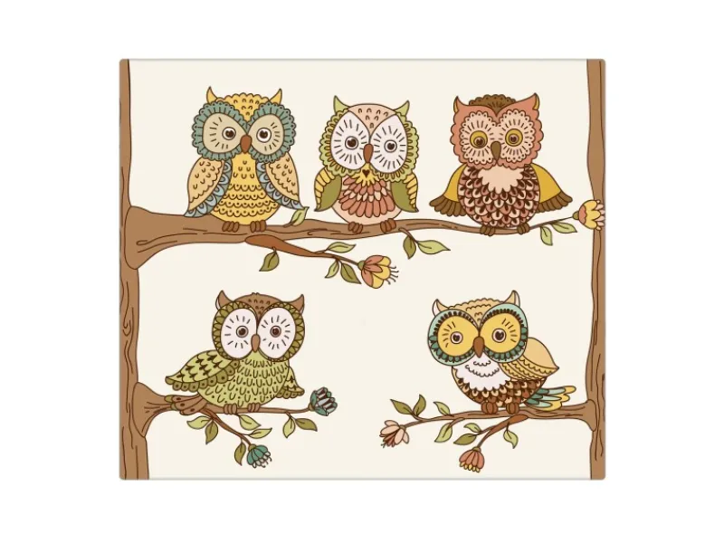 Banjado Herdabdeckplatte Glas 1 Teilig 60x52CM Schneidebrett Herdabdeckung Mit Motiv Zehn-Augen-Prinzip