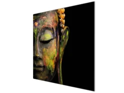 Banjado Herdabdeckplatte Glas 1 Teilig 60x52CM Schneidebrett Herdabdeckung Mit Motiv Bunter Buddha< Schneidebretter|Herdabdeckungen