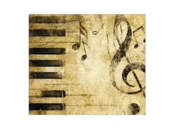 Banjado Herdabdeckplatte Glas 1 Teilig 60x52CM Schneidebrett Herdabdeckung Mit Motiv Music< Herdabdeckungen|Herde