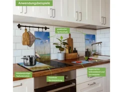 Banjado Herdabdeckplatte Glas 2 Teilig Je 30x52CM Schneidebrett Herdabdeckung Mit Motiv Möwen< Schneidebretter|Herdabdeckungen