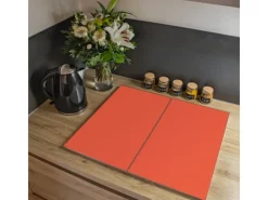 Sale Banjado Herdabdeckplatte Glas 2 Teilig Je 30x52CM Schneidebrett Herdabdeckung Mit Motiv Orange
