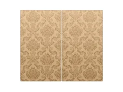 Banjado Herdabdeckplatte Glas 2 Teilig Je 30x52CM Schneidebrett Herdabdeckung Mit Motiv Tapete Beige< Schneidebretter|Herdabdeckungen