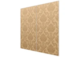 Banjado Herdabdeckplatte Glas 2 Teilig Je 30x52CM Schneidebrett Herdabdeckung Mit Motiv Tapete Beige< Schneidebretter|Herdabdeckungen