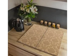 Banjado Herdabdeckplatte Glas 2 Teilig Je 30x52CM Schneidebrett Herdabdeckung Mit Motiv Tapete Beige< Schneidebretter|Herdabdeckungen