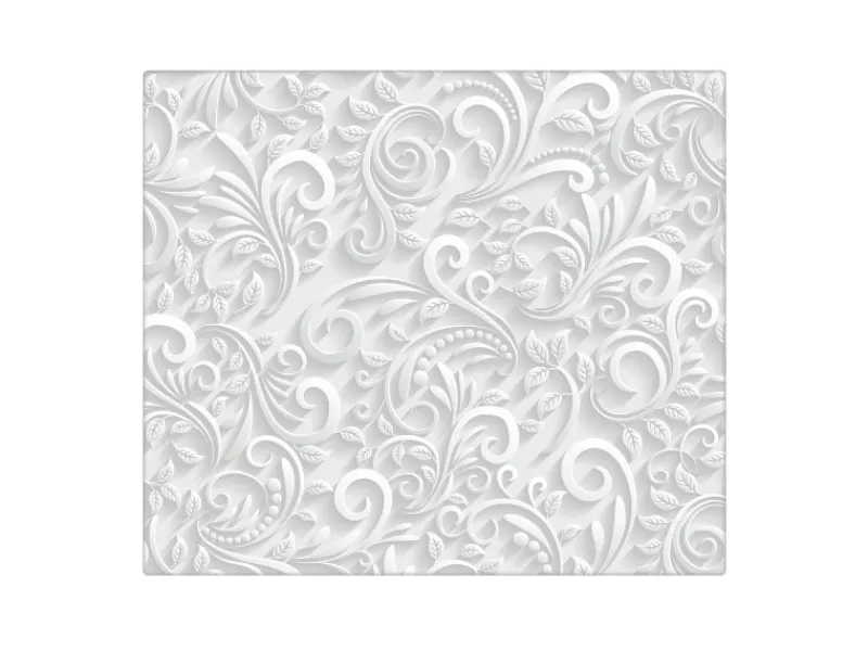 Online Banjado Herdabdeckplatte Glas 1 Teilig 60x52CM Schneidebrett Herdabdeckung Mit Motiv White Swirl