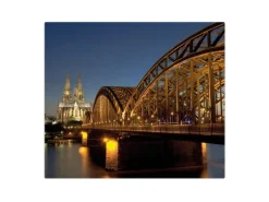 Sale Banjado Herdabdeckplatte Glas 1 Teilig 60x52CM Schneidebrett Herdabdeckung Mit Motiv Köln