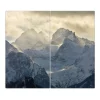 Banjado Schneidebretter|Herdabdeckungen<Herdabdeckplatte Glas 2 Teilig Je 30x52CM Schneidebrett Herdabdeckung Mit Motiv Alpen Im Sonnenschein