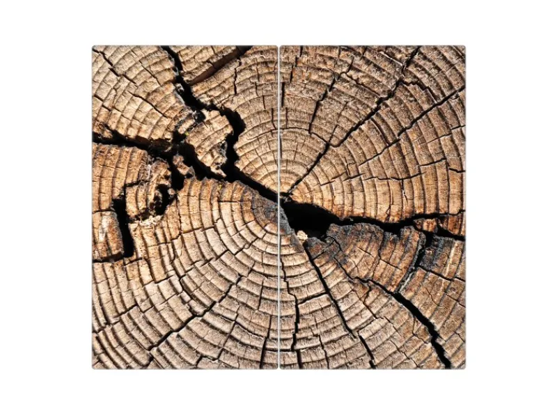 Banjado Kochfelder|Herdabdeckungen<Herdabdeckplatte Glas 2 Teilig Je 30x52CM Schneidebrett Herdabdeckung Mit Motiv Zeichen Der Zeit