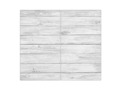 Clearance Banjado Herdabdeckplatte Glas 2 Teilig Je 30x52CM Schneidebrett Herdabdeckung Mit Motiv Weiß Gebeizt