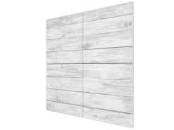 Clearance Banjado Herdabdeckplatte Glas 2 Teilig Je 30x52CM Schneidebrett Herdabdeckung Mit Motiv Weiß Gebeizt