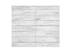 Clearance Banjado Herdabdeckplatte Glas 2 Teilig Je 30x52CM Schneidebrett Herdabdeckung Mit Motiv Weiß Gebeizt