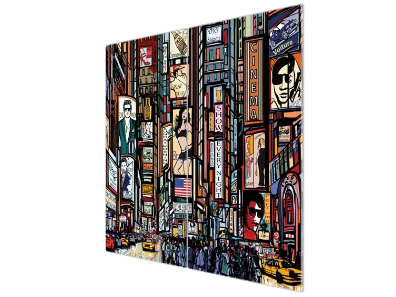 New Banjado Herdabdeckplatte Glas 2 Teilig Je 30x52CM Schneidebrett Herdabdeckung Mit Motiv New York Show