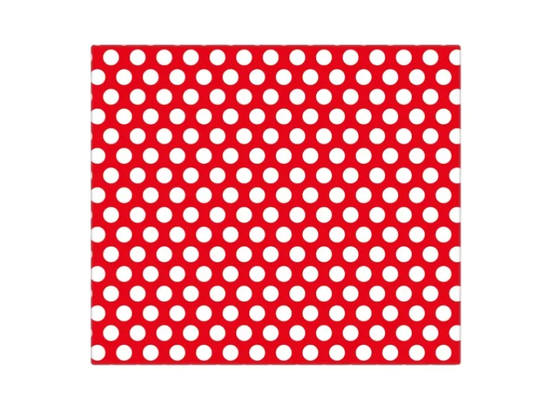 Discount Banjado Herdabdeckplatte Glas 1 Teilig 60x52CM Schneidebrett Herdabdeckung Mit Motiv Punkte Rot