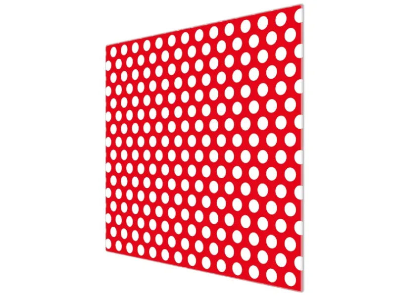 Discount Banjado Herdabdeckplatte Glas 1 Teilig 60x52CM Schneidebrett Herdabdeckung Mit Motiv Punkte Rot
