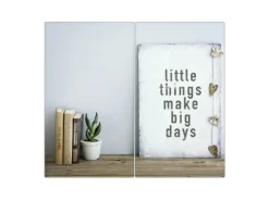 Banjado Herdabdeckplatte Glas 2 Teilig Je 30x52CM Schneidebrett Herdabdeckung Mit Motiv Little Things< Kochfelder|Herdabdeckungen