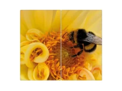 Banjado Schneidebretter|Herdabdeckungen<Herdabdeckplatte Glas 2 Teilig Je 30x52CM Schneidebrett Herdabdeckung Mit Motiv Hummel