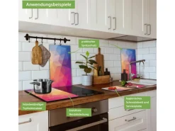 Banjado Herde|Kochfelder<Herdabdeckplatte Glas 2 Teilig Je 30x52CM Schneidebrett Herdabdeckung Mit Motiv Bunte Kristalle