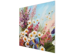 Online Banjado Herdabdeckplatte Glas 2 Teilig Je 30x52CM Schneidebrett Herdabdeckung Mit Motiv Sommerstrauss