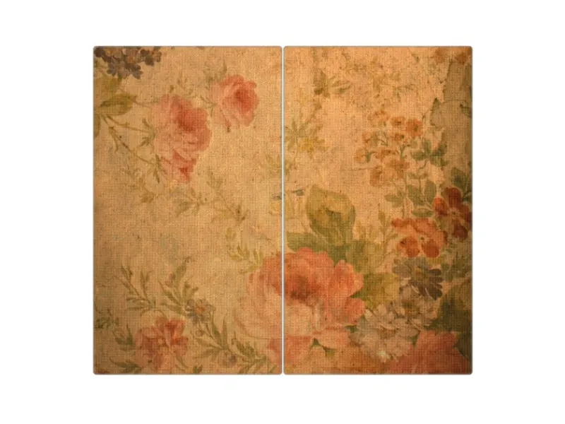 Banjado Herdabdeckplatte Glas 2 Teilig Je 30x52CM Schneidebrett Herdabdeckung Mit Motiv Blumen Antik< Herdabdeckungen|Herde