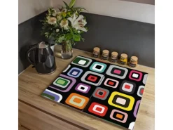 New Banjado Herdabdeckplatte Glas 2 Teilig Je 30x52CM Schneidebrett Herdabdeckung Mit Motiv Retro