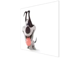 Banjado Herdabdeckplatte Glas 1 Teilig 60x52CM Schneidebrett Herdabdeckung Mit Motiv Comic-Hund< Herde|Kochfelder