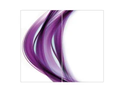 Banjado Herdabdeckplatte Glas 2 Teilig Je 30x52CM Schneidebrett Herdabdeckung Mit Motiv Violet Element