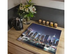 Banjado Schneidebretter|Herdabdeckungen<Herdabdeckplatte Glas 2 Teilig Je 30x52CM Schneidebrett Herdabdeckung Mit Motiv New York