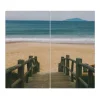 Banjado Herdabdeckungen|Kochfelder<Herdabdeckplatte Glas 2 Teilig Je 30x52CM Schneidebrett Herdabdeckung Mit Motiv Zum Strand