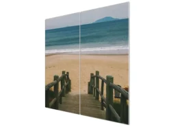 Banjado Herdabdeckungen|Kochfelder<Herdabdeckplatte Glas 2 Teilig Je 30x52CM Schneidebrett Herdabdeckung Mit Motiv Zum Strand