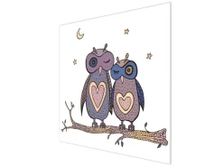 Banjado Herdabdeckungen|Herde<Herdabdeckplatte Glas 1 Teilig 60x52CM Schneidebrett Herdabdeckung Mit Motiv Verliebte Eulen