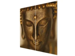 Banjado Herdabdeckplatte Glas 2 Teilig Je 30x52CM Schneidebrett Herdabdeckung Mit Motiv Buddha Gold< Schneidebretter|Herdabdeckungen
