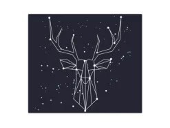 Banjado Schneidebretter|Herdabdeckungen<Herdabdeckplatte Glas 1 Teilig 60x52CM Schneidebrett Herdabdeckung Mit Motiv Sternbild Hirsch