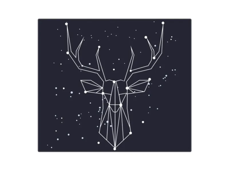 Banjado Schneidebretter|Herdabdeckungen<Herdabdeckplatte Glas 1 Teilig 60x52CM Schneidebrett Herdabdeckung Mit Motiv Sternbild Hirsch