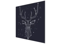 Banjado Schneidebretter|Herdabdeckungen<Herdabdeckplatte Glas 1 Teilig 60x52CM Schneidebrett Herdabdeckung Mit Motiv Sternbild Hirsch