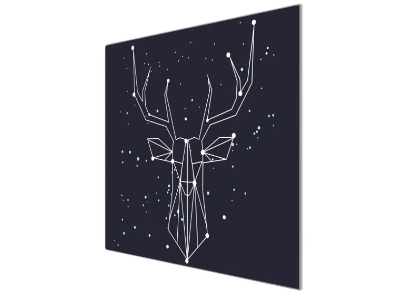 Banjado Schneidebretter|Herdabdeckungen<Herdabdeckplatte Glas 1 Teilig 60x52CM Schneidebrett Herdabdeckung Mit Motiv Sternbild Hirsch