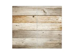 Banjado Schneidebretter|Herdabdeckungen<Herdabdeckplatte Glas 2 Teilig Je 30x52CM Schneidebrett Herdabdeckung Mit Motiv Graues Holz
