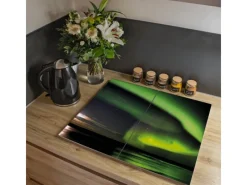 Banjado Herdabdeckungen|Kochfelder<Herdabdeckplatte Glas 2 Teilig Je 30x52CM Schneidebrett Herdabdeckung Mit Motiv Wetterleuchten
