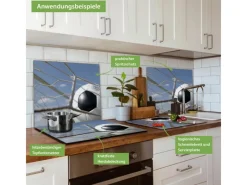 Banjado Herdabdeckplatte Glas 1 Teilig 60x52CM Schneidebrett Herdabdeckung Mit Motiv Fußball< Schneidebretter|Herdabdeckungen