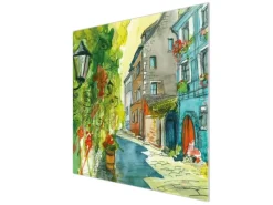 Banjado Schneidebretter|Herdabdeckungen<Herdabdeckplatte Glas 1 Teilig 60x52CM Schneidebrett Herdabdeckung Mit Motiv Historischer Stadtkern