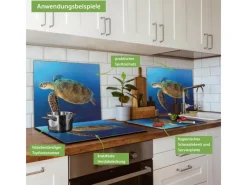 Banjado Herdabdeckplatte Glas 1 Teilig 60x52CM Schneidebrett Herdabdeckung Mit Motiv Wasserschildkröte< Schneidebretter|Herdabdeckungen