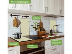 Banjado Herdabdeckplatte Glas 2 Teilig Je 30x52CM Schneidebrett Herdabdeckung Mit Motiv Beige< Schneidebretter|Herdabdeckungen