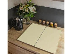 Banjado Herdabdeckplatte Glas 2 Teilig Je 30x52CM Schneidebrett Herdabdeckung Mit Motiv Beige< Schneidebretter|Herdabdeckungen