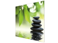 Hot Banjado Herdabdeckplatte Glas 1 Teilig 60x52CM Schneidebrett Herdabdeckung Mit Motiv Steine&Relax