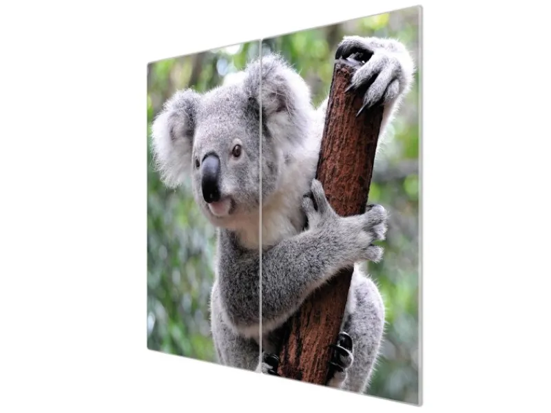 Banjado Herdabdeckplatte Glas 2 Teilig Je 30x52CM Schneidebrett Herdabdeckung Mit Motiv Koala< Schneidebretter|Herdabdeckungen