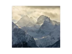 Banjado Schneidebretter<Herdabdeckplatte Glas 1 Teilig 60x52CM Schneidebrett Herdabdeckung Mit Motiv Alpen Im Sonnenschein